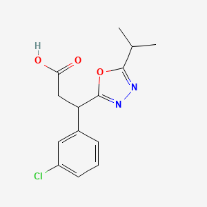 3-(3-Chlorophenyl)-3-[5-(propan-2-yl)-1,3,4-oxadiazol-2-yl]propanoic acid