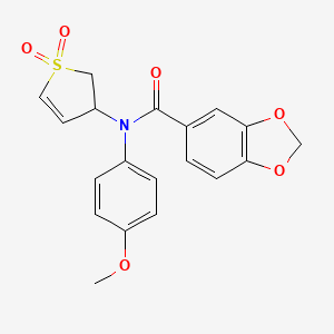 N-(1,1-dioxido-2,3-dihydrothiophen-3-yl)-N-(4-methoxyphenyl)benzo[d][1,3]dioxole-5-carboxamide