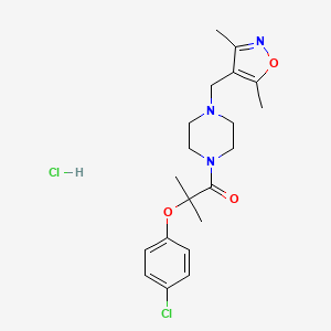 2-(4-Chlorophenoxy)-1-(4-((3,5-dimethylisoxazol-4-yl)methyl)piperazin-1-yl)-2-methylpropan-1-one hydrochloride