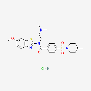 N-(2-(dimethylamino)ethyl)-N-(6-methoxybenzo[d]thiazol-2-yl)-4-((4-methylpiperidin-1-yl)sulfonyl)benzamide hydrochloride