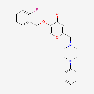 5-[(2-Fluorophenyl)methoxy]-2-[(4-phenylpiperazin-1-yl)methyl]pyran-4-one