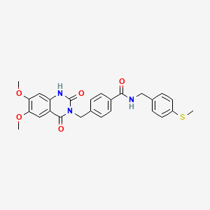 4-((6,7-dimethoxy-2,4-dioxo-1,2-dihydroquinazolin-3(4H)-yl)methyl)-N-(4-(methylthio)benzyl)benzamide