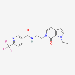 molecular formula C18H17F3N4O2 B2957246 N-(2-(1-ethyl-7-oxo-1H-pyrrolo[2,3-c]pyridin-6(7H)-yl)ethyl)-6-(trifluoromethyl)nicotinamide CAS No. 2034461-28-2