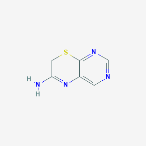 molecular formula C6H6N4S B2957278 7H-Pyrimido[4,5-b][1,4]thiazin-6-amine CAS No. 62756-78-9