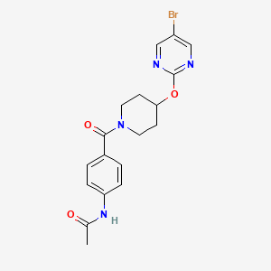 molecular formula C18H19BrN4O3 B2957281 N-(4-{4-[(5-bromopyrimidin-2-yl)oxy]piperidine-1-carbonyl}phenyl)acetamide CAS No. 2380100-74-1