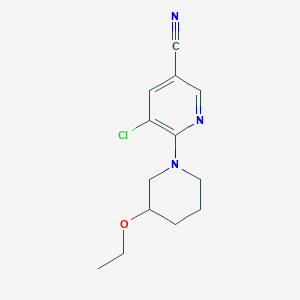molecular formula C13H16ClN3O B2957282 5-Chloro-6-(3-ethoxypiperidin-1-yl)pyridine-3-carbonitrile CAS No. 1311627-93-6