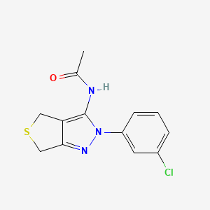 molecular formula C13H12ClN3OS B2957284 N-[2-(3-chlorophenyl)-2H,4H,6H-thieno[3,4-c]pyrazol-3-yl]acetamide CAS No. 450340-39-3