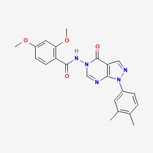 molecular formula C22H21N5O4 B2957304 N-(1-(3,4-dimethylphenyl)-4-oxo-1H-pyrazolo[3,4-d]pyrimidin-5(4H)-yl)-2,4-dimethoxybenzamide CAS No. 919866-43-6
