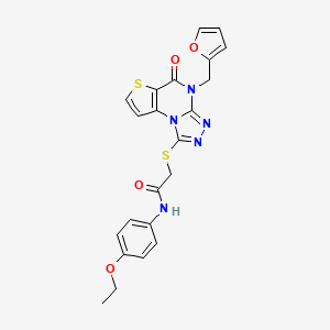 B2957355 N-(4-ethoxyphenyl)-2-((4-(furan-2-ylmethyl)-5-oxo-4,5-dihydrothieno[2,3-e][1,2,4]triazolo[4,3-a]pyrimidin-1-yl)thio)acetamide CAS No. 1242983-42-1