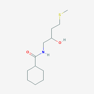 molecular formula C12H23NO2S B2957357 N-[2-hydroxy-4-(methylsulfanyl)butyl]cyclohexanecarboxamide CAS No. 2320178-68-3