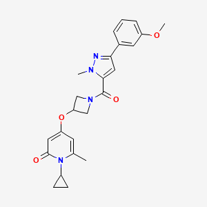 1-cyclopropyl-4-((1-(3-(3-methoxyphenyl)-1-methyl-1H-pyrazole-5-carbonyl)azetidin-3-yl)oxy)-6-methylpyridin-2(1H)-one
