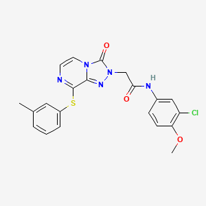 molecular formula C21H18ClN5O3S B2957368 N-(3-chloro-4-methoxyphenyl)-2-{8-[(3-methylphenyl)sulfanyl]-3-oxo-2H,3H-[1,2,4]triazolo[4,3-a]pyrazin-2-yl}acetamide CAS No. 1251634-56-6