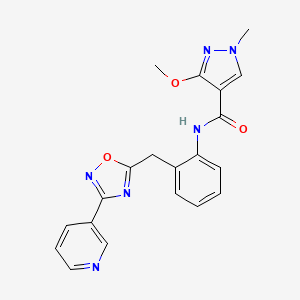 3-methoxy-1-methyl-N-(2-((3-(pyridin-3-yl)-1,2,4-oxadiazol-5-yl)methyl)phenyl)-1H-pyrazole-4-carboxamide