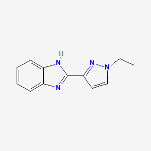 molecular formula C12H12N4 B2957371 2-(1-Ethyl-1H-pyrazol-3-yl)-1H-benzo[d]imidazole CAS No. 1171649-67-4