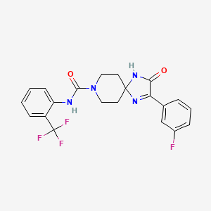 2-(3-fluorophenyl)-3-oxo-N-(2-(trifluoromethyl)phenyl)-1,4,8-triazaspiro[4.5]dec-1-ene-8-carboxamide