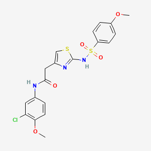 N-(3-chloro-4-methoxyphenyl)-2-(2-(4-methoxyphenylsulfonamido)thiazol-4-yl)acetamide