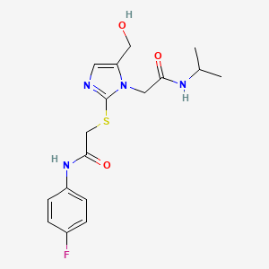 N-(4-fluorophenyl)-2-((5-(hydroxymethyl)-1-(2-(isopropylamino)-2-oxoethyl)-1H-imidazol-2-yl)thio)acetamide