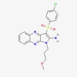 B2957376 3-((4-chlorophenyl)sulfonyl)-1-(3-methoxypropyl)-1H-pyrrolo[2,3-b]quinoxalin-2-amine CAS No. 848687-39-8