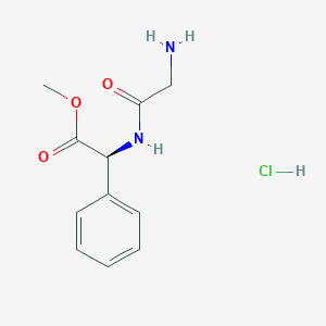 molecular formula C11H15ClN2O3 B2957398 methyl (2S)-2-(2-aminoacetamido)-2-phenylacetate hydrochloride CAS No. 208259-33-0