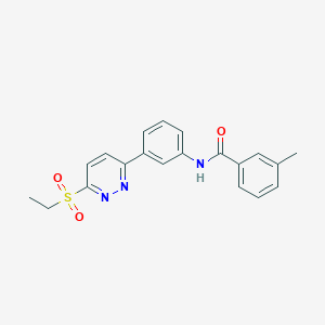 molecular formula C20H19N3O3S B2957417 N-{3-[6-(ethanesulfonyl)pyridazin-3-yl]phenyl}-3-methylbenzamide CAS No. 946303-88-4