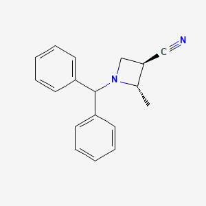 molecular formula C18H18N2 B2957438 rel-(2S,3R)-1-(Diphenylmethyl)-2-methylazetidine-3-carbonitrile CAS No. 159556-79-3