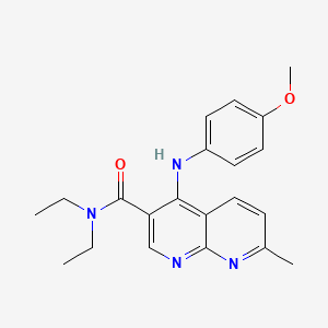 molecular formula C21H24N4O2 B2957455 N,N-diethyl-4-[(4-methoxyphenyl)amino]-7-methyl-1,8-naphthyridine-3-carboxamide CAS No. 1251678-06-4