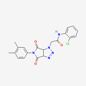 molecular formula C20H18ClN5O3 B2957500 N-(2-chlorophenyl)-2-[5-(3,4-dimethylphenyl)-4,6-dioxo-1H,3aH,4H,5H,6H,6aH-pyrrolo[3,4-d][1,2,3]triazol-1-yl]acetamide CAS No. 1008379-72-3