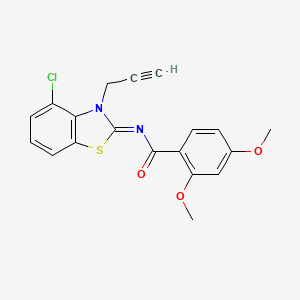 molecular formula C19H15ClN2O3S B2957505 N-[(2Z)-4-chloro-3-(prop-2-yn-1-yl)-2,3-dihydro-1,3-benzothiazol-2-ylidene]-2,4-dimethoxybenzamide CAS No. 868377-17-7