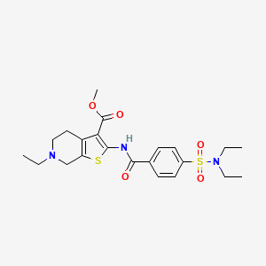 molecular formula C22H29N3O5S2 B2957522 methyl 2-[4-(diethylsulfamoyl)benzamido]-6-ethyl-4H,5H,6H,7H-thieno[2,3-c]pyridine-3-carboxylate CAS No. 449767-29-7