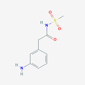 molecular formula C9H12N2O3S B2957563 N-[2-(3-Amino-phenyl)-acetyl]-methanesulfonamide CAS No. 1397243-67-2