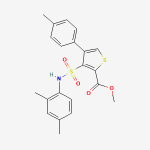 molecular formula C21H21NO4S2 B2957571 Methyl 3-[(2,4-dimethylphenyl)sulfamoyl]-4-(4-methylphenyl)thiophene-2-carboxylate CAS No. 941888-45-5