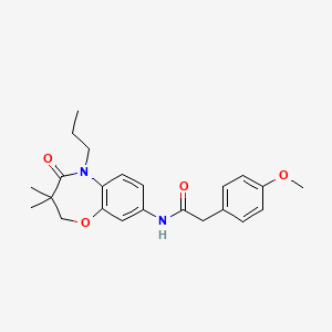 molecular formula C23H28N2O4 B2957580 N-(3,3-dimethyl-4-oxo-5-propyl-2,3,4,5-tetrahydro-1,5-benzoxazepin-8-yl)-2-(4-methoxyphenyl)acetamide CAS No. 921794-76-5