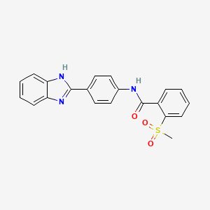 molecular formula C21H17N3O3S B2957581 N-[4-(1H-1,3-benzodiazol-2-yl)phenyl]-2-methanesulfonylbenzamide CAS No. 896365-44-9
