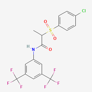 molecular formula C17H12ClF6NO3S B2957624 N-[3,5-bis(trifluoromethyl)phenyl]-2-(4-chlorobenzenesulfonyl)propanamide CAS No. 1024427-15-3