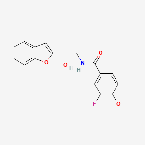molecular formula C19H18FNO4 B2957655 N-[2-(1-benzofuran-2-yl)-2-hydroxypropyl]-3-fluoro-4-methoxybenzamide CAS No. 2034441-63-7