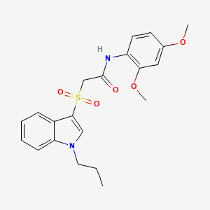 molecular formula C21H24N2O5S B2957693 N-(2,4-dimethoxyphenyl)-2-[(1-propyl-1H-indol-3-yl)sulfonyl]acetamide CAS No. 850932-61-5