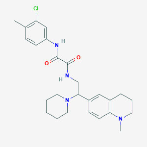 molecular formula C26H33ClN4O2 B2957697 N'-(3-chloro-4-methylphenyl)-N-[2-(1-methyl-1,2,3,4-tetrahydroquinolin-6-yl)-2-(piperidin-1-yl)ethyl]ethanediamide CAS No. 922040-68-4
