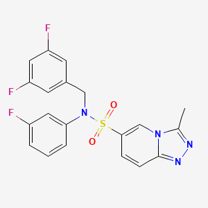 molecular formula C20H15F3N4O2S B2957704 N-[(3,5-difluorophenyl)methyl]-N-(3-fluorophenyl)-3-methyl-[1,2,4]triazolo[4,3-a]pyridine-6-sulfonamide CAS No. 1251605-13-6
