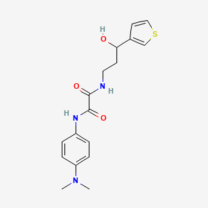 molecular formula C17H21N3O3S B2957728 N'-[4-(dimethylamino)phenyl]-N-[3-hydroxy-3-(thiophen-3-yl)propyl]ethanediamide CAS No. 2034346-96-6