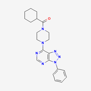 molecular formula C21H25N7O B2957741 1-cyclohexanecarbonyl-4-{3-phenyl-3H-[1,2,3]triazolo[4,5-d]pyrimidin-7-yl}piperazine CAS No. 920404-84-8