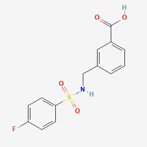 molecular formula C14H12FNO4S B2957756 3-[(4-fluorobenzenesulfonamido)methyl]benzoic acid CAS No. 1184692-66-7