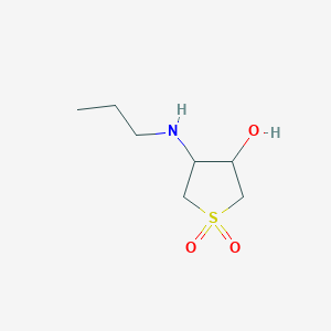 molecular formula C7H15NO3S B2957771 1,1-Dioxo-4-propylamino-tetrahydro-1lambda*6*-thiophen-3-ol CAS No. 327095-50-1