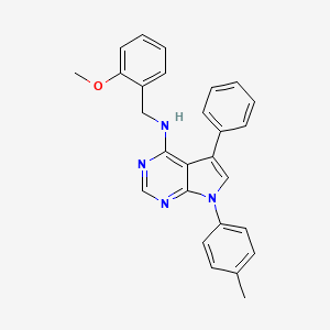 molecular formula C27H24N4O B2957781 N-[(2-methoxyphenyl)methyl]-7-(4-methylphenyl)-5-phenyl-7H-pyrrolo[2,3-d]pyrimidin-4-amine CAS No. 477233-02-6
