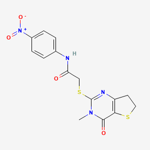 2-[(3-methyl-4-oxo-6,7-dihydrothieno[3,2-d]pyrimidin-2-yl)sulfanyl]-N-(4-nitrophenyl)acetamide