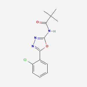 molecular formula C13H14ClN3O2 B2957816 N-[5-(2-chlorophenyl)-1,3,4-oxadiazol-2-yl]-2,2-dimethylpropanamide CAS No. 865249-57-6