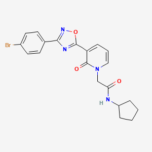 2-(3-(3-(4-bromophenyl)-1,2,4-oxadiazol-5-yl)-2-oxopyridin-1(2H)-yl)-N-cyclopentylacetamide