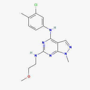 molecular formula C16H19ClN6O B2957863 N4-(3-chloro-4-methylphenyl)-N6-(2-methoxyethyl)-1-methyl-1H-pyrazolo[3,4-d]pyrimidine-4,6-diamine CAS No. 878064-39-2