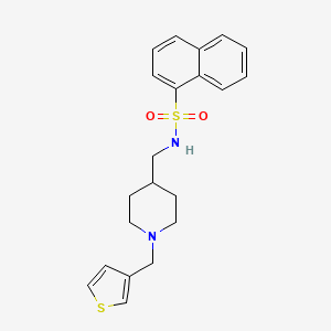 molecular formula C21H24N2O2S2 B2957869 N-((1-(thiophen-3-ylmethyl)piperidin-4-yl)methyl)naphthalene-1-sulfonamide CAS No. 1234856-77-9