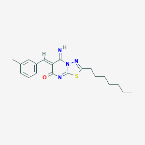 molecular formula C20H24N4OS B295787 (6Z)-2-HEPTYL-5-IMINO-6-[(3-METHYLPHENYL)METHYLIDENE]-5H,6H,7H-[1,3,4]THIADIAZOLO[3,2-A]PYRIMIDIN-7-ONE 