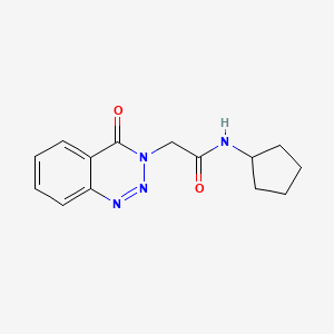 molecular formula C14H16N4O2 B2957875 N-cyclopentyl-2-(4-oxo-3,4-dihydro-1,2,3-benzotriazin-3-yl)acetamide CAS No. 440331-89-5